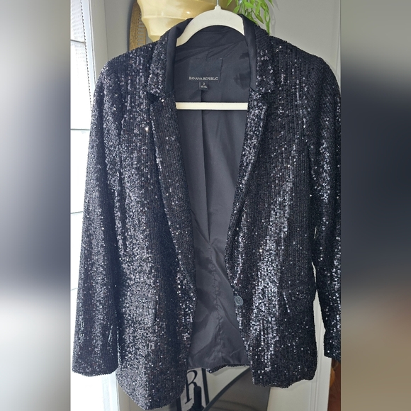 Black Sequin Blazer and Pants Set - Picture 2 of 3